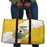 Custom Ghana Football Travel Bag 2026 Go Black Stars Yellow Adinkra Pattern - African Pride