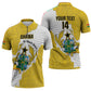 Custom Ghana Football Zipper Polo Shirt 2026 Go Black Stars Yellow Adinkra Pattern - African Pride