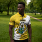 Custom Ghana Football Zipper Polo Shirt 2026 Go Black Stars Yellow Adinkra Pattern - African Pride