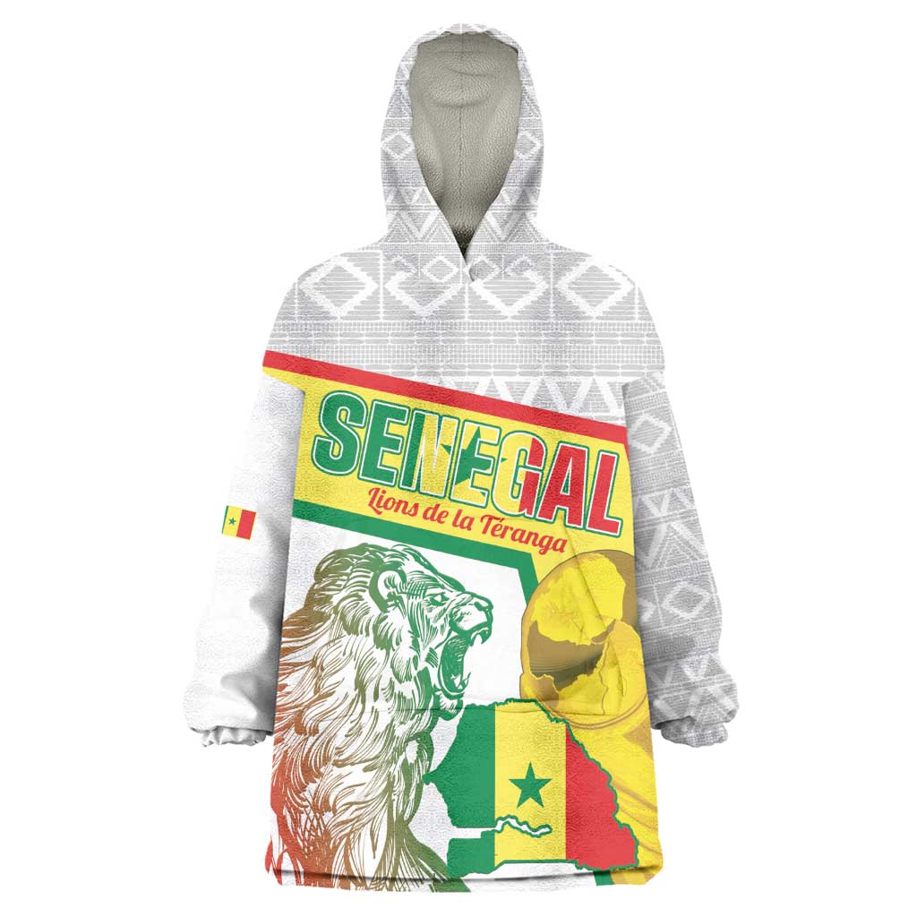 Personalized Senegal Football Kid Wearable Blanket Hoodie 2026 Come On Lions de la Teranga - African Pride