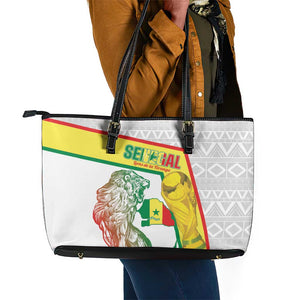 Senegal Football Leather Tote Bag 2026 Come On Lions de la Teranga - African Pride