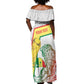 Personalized Senegal Football Off Shoulder Maxi Dress 2026 Come On Lions de la Teranga - African Pride