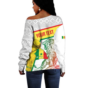 Personalized Senegal Football Off Shoulder Sweater 2026 Come On Lions de la Teranga - African Pride
