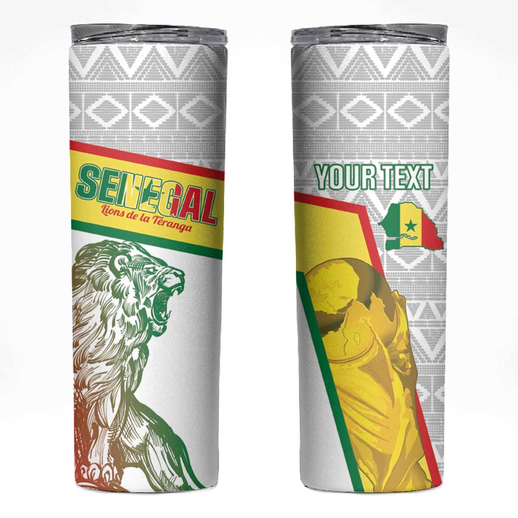 Personalized Senegal Football Skinny Tumbler 2026 Come On Lions de la Teranga - African Pride