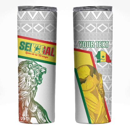 Personalized Senegal Football Skinny Tumbler 2026 Come On Lions de la Teranga - African Pride