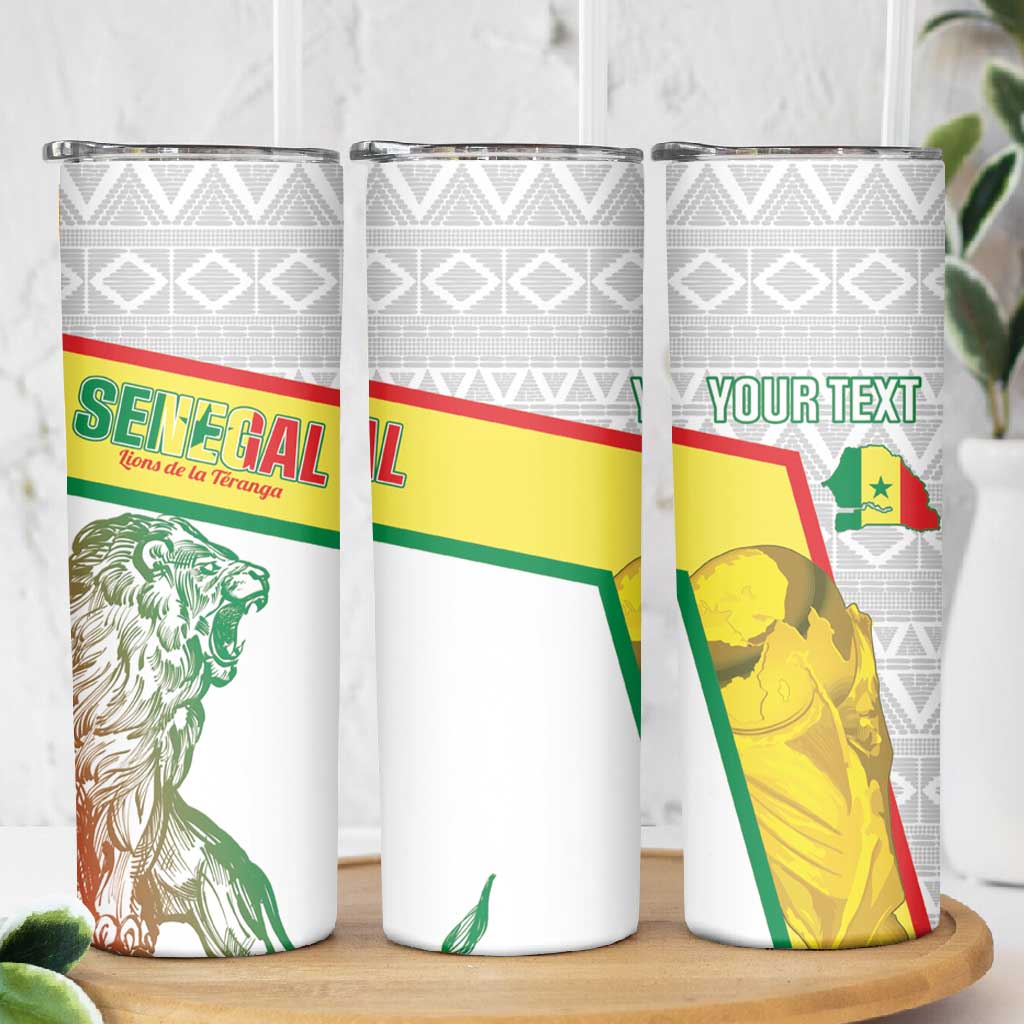 Personalized Senegal Football Skinny Tumbler 2026 Come On Lions de la Teranga - African Pride