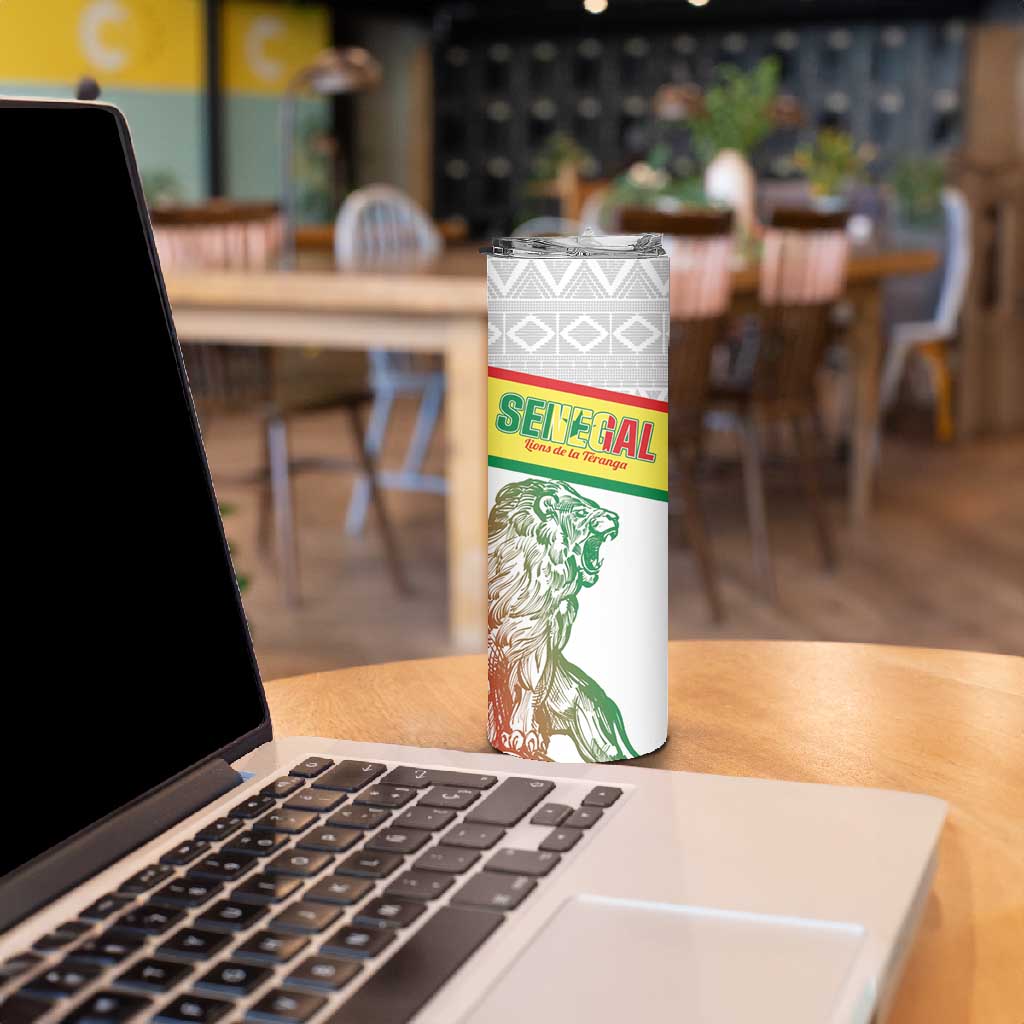 Personalized Senegal Football Skinny Tumbler 2026 Come On Lions de la Teranga - African Pride