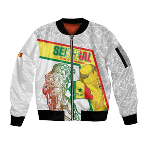 Personalized Senegal Football Sleeve Zip Bomber Jacket 2026 Come On Lions de la Teranga - African Pride