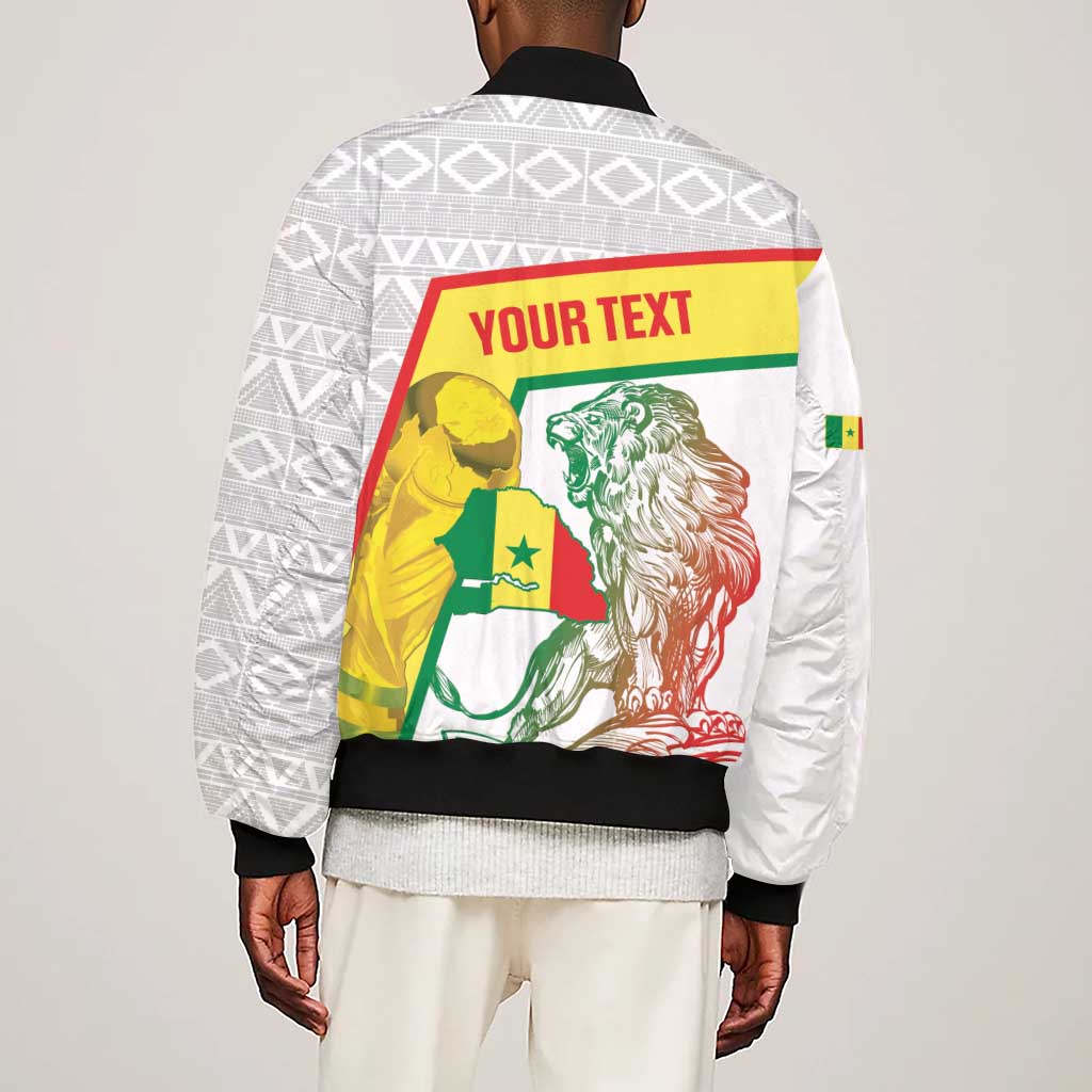 Personalized Senegal Football Sleeve Zip Bomber Jacket 2026 Come On Lions de la Teranga - African Pride