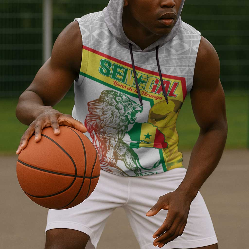 Personalized Senegal Football Sleeveless Hoodie 2026 Come On Lions de la Teranga - African Pride