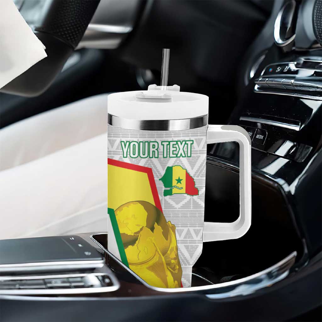 Personalized Senegal Football Tumbler With Handle 2026 Come On Lions de la Teranga - African Pride