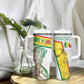Personalized Senegal Football Tumbler With Handle 2026 Come On Lions de la Teranga - African Pride