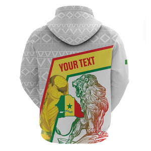 Personalized Senegal Football Zip Hoodie 2026 Come On Lions de la Teranga - African Pride