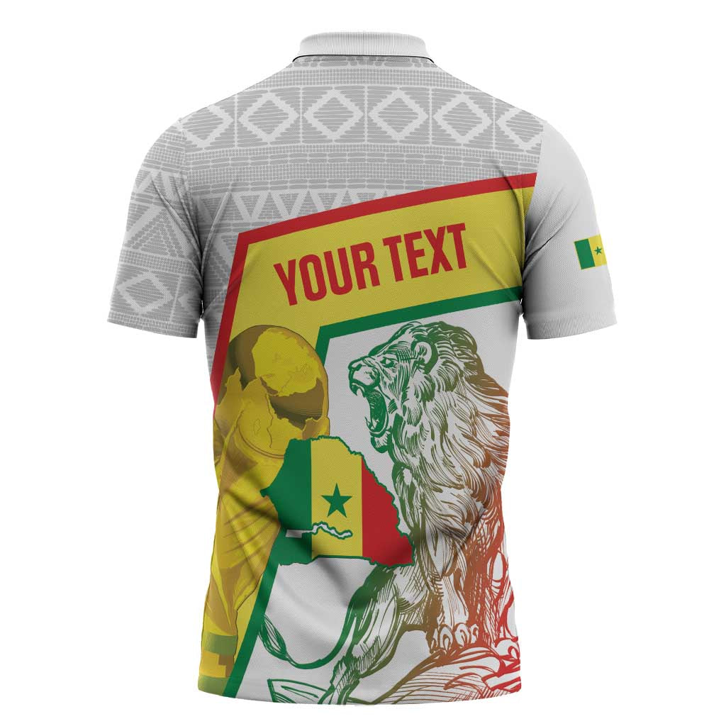 Personalized Senegal Football Zipper Polo Shirt 2026 Come On Lions de la Teranga - African Pride