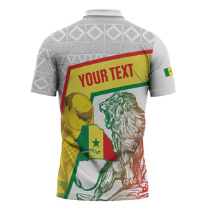 Personalized Senegal Football Zipper Polo Shirt 2026 Come On Lions de la Teranga - African Pride