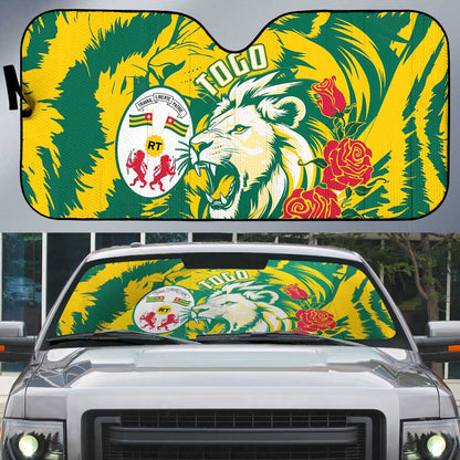 Togo Independence Day Auto Sun Shade Lion and Rose Proud To Be Togolese