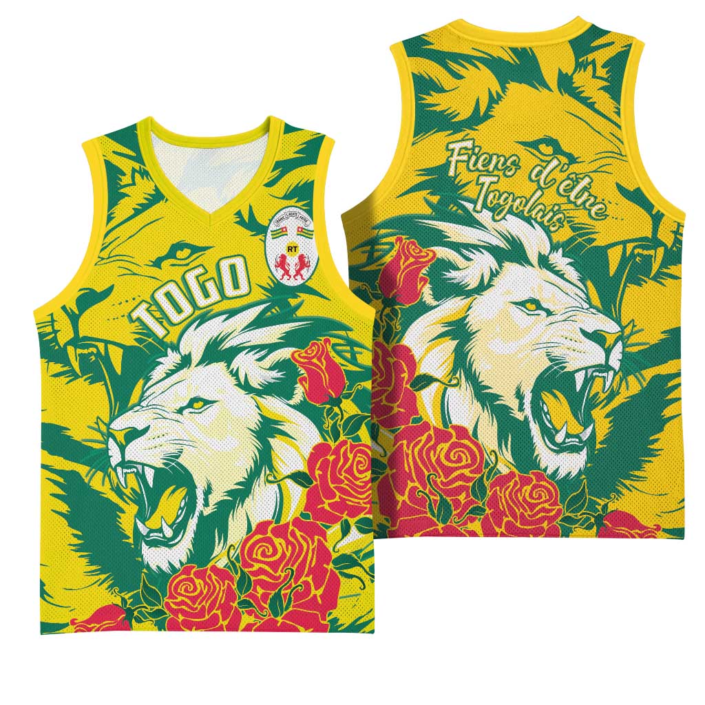Togo Independence Day Basketball Jersey Lion and Rose Proud To Be Togolese