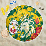 Togo Independence Day Beach Blanket Lion and Rose Proud To Be Togolese