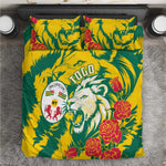 Togo Independence Day Bedding Set Lion and Rose Proud To Be Togolese