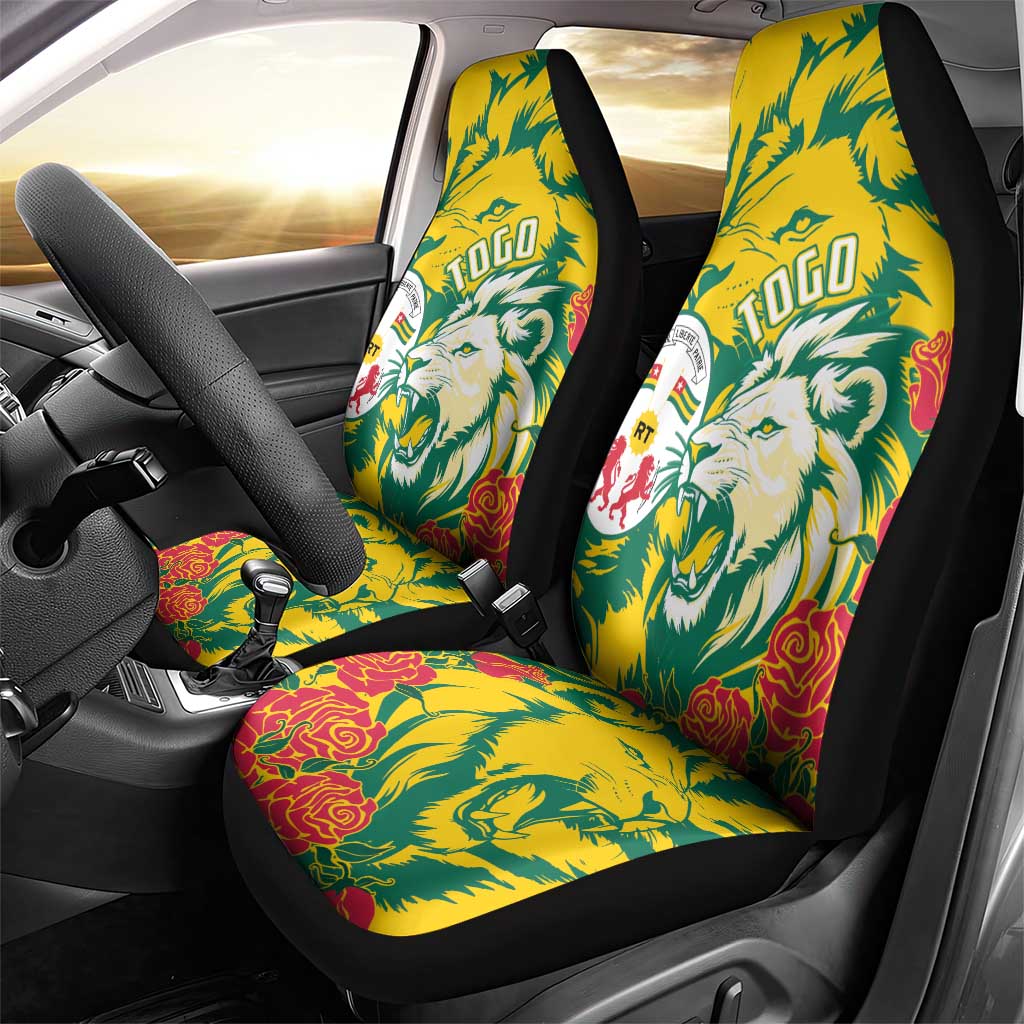 Togo Independence Day Car Seat Cover Lion and Rose Proud To Be Togolese