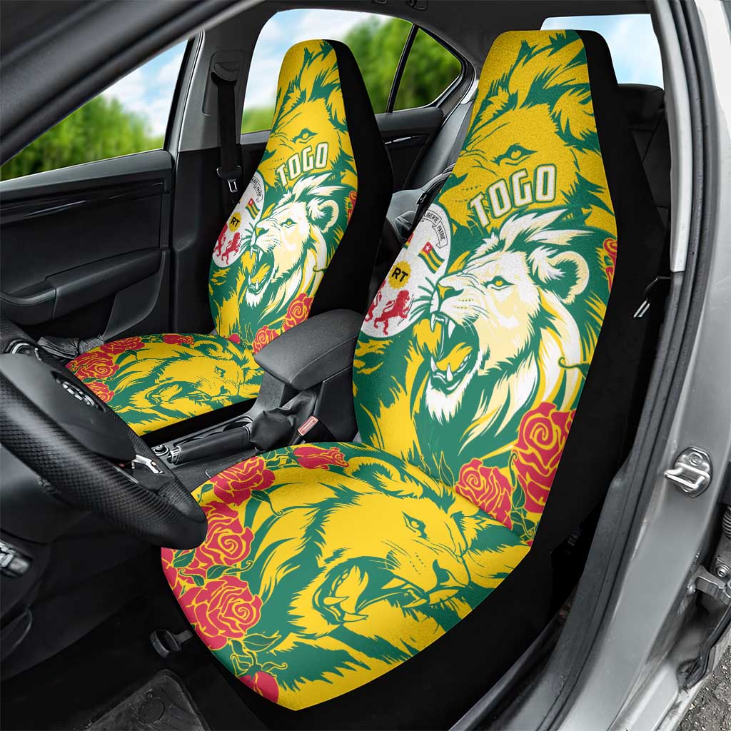 Togo Independence Day Car Seat Cover Lion and Rose Proud To Be Togolese