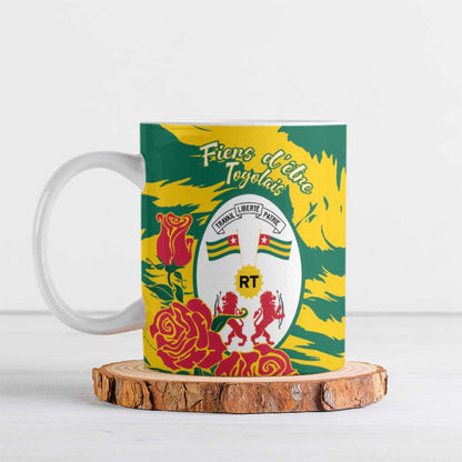 Togo Independence Day Ceramic Mug Lion and Rose Proud To Be Togolese