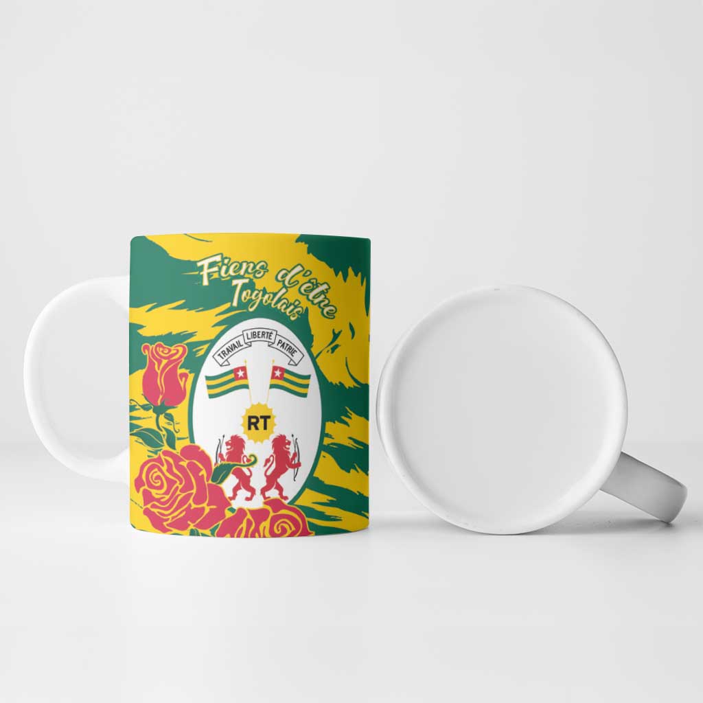 Togo Independence Day Ceramic Mug Lion and Rose Proud To Be Togolese