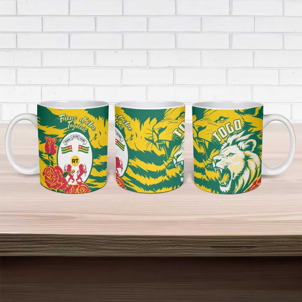 Togo Independence Day Ceramic Mug Lion and Rose Proud To Be Togolese