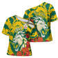 Togo Independence Day Cross Shoulder Shirt Lion and Rose Proud To Be Togolese