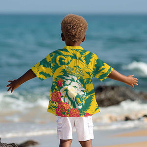 Togo Independence Day Kid Hawaiian Shirt Lion and Rose Proud To Be Togolese