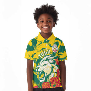 Togo Independence Day Kid Polo Shirt Lion and Rose Proud To Be Togolese