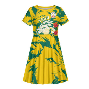 Togo Independence Day Kid Short Sleeve Dress Lion and Rose Proud To Be Togolese