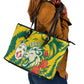 Togo Independence Day Leather Tote Bag Lion and Rose Proud To Be Togolese