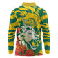Togo Independence Day Long Sleeve Polo Shirt Lion and Rose Proud To Be Togolese