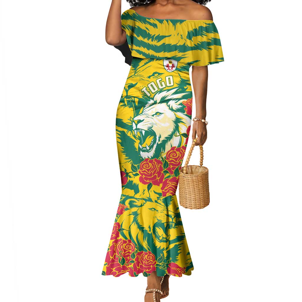 Togo Independence Day Mermaid Dress Lion and Rose Proud To Be Togolese