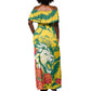 Togo Independence Day Off Shoulder Maxi Dress Lion and Rose Proud To Be Togolese