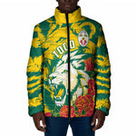 Togo Independence Day Padded Jacket Lion and Rose Proud To Be Togolese