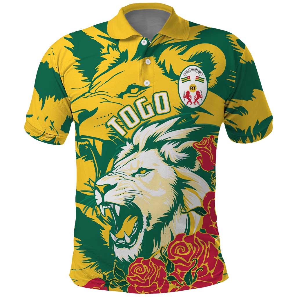 Togo Independence Day Polo Shirt Lion and Rose Proud To Be Togolese