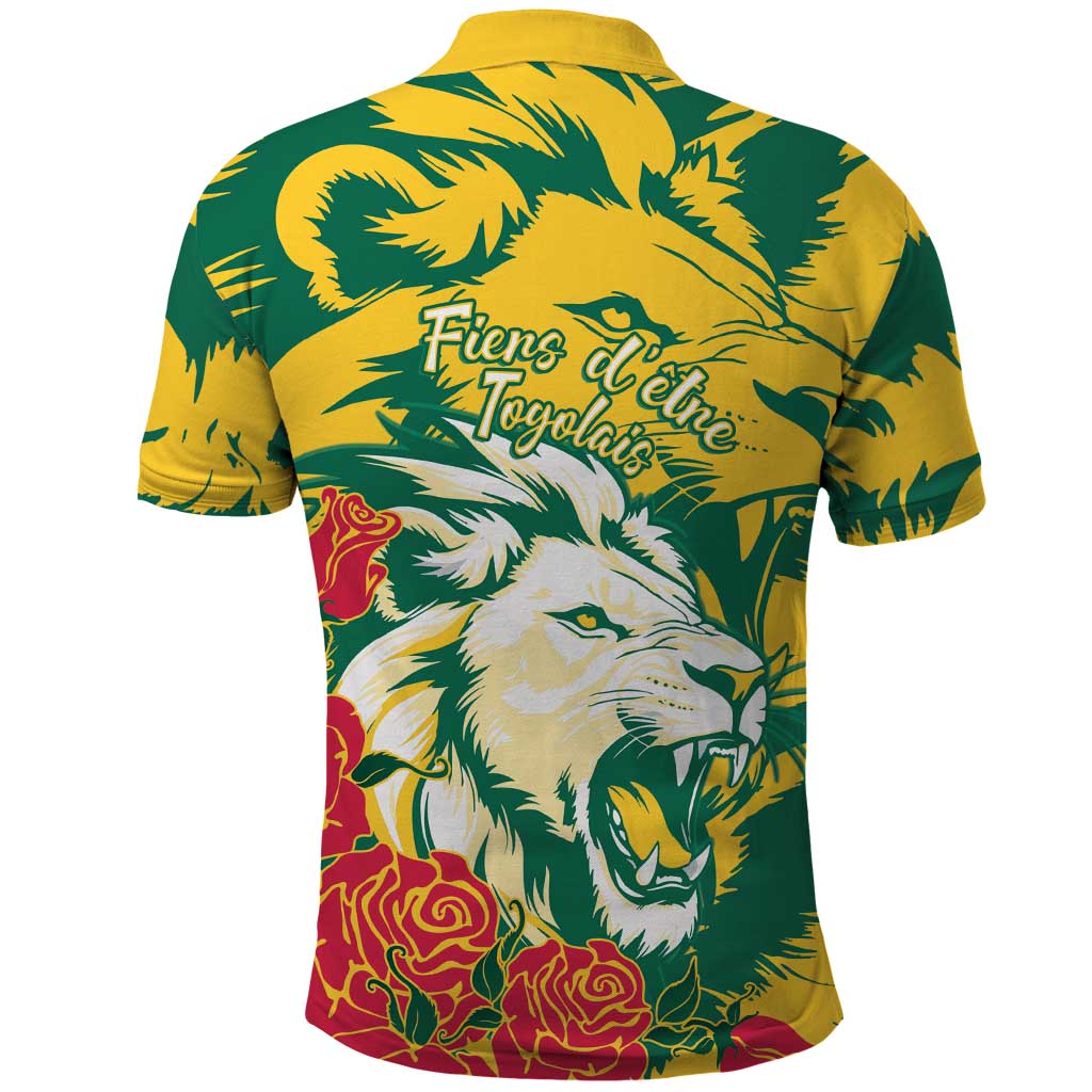 Togo Independence Day Polo Shirt Lion and Rose Proud To Be Togolese