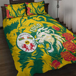 Togo Independence Day Quilt Bed Set Lion and Rose Proud To Be Togolese