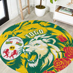 Togo Independence Day Round Carpet Lion and Rose Proud To Be Togolese