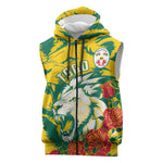 Togo Independence Day Sleeveless Zip Hoodie Lion and Rose Proud To Be Togolese