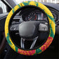 Togo Independence Day Steering Wheel Cover Lion and Rose Proud To Be Togolese