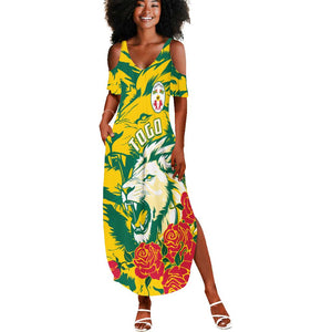 Togo Independence Day Summer Maxi Dress Lion and Rose Proud To Be Togolese