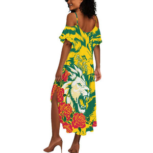 Togo Independence Day Summer Maxi Dress Lion and Rose Proud To Be Togolese