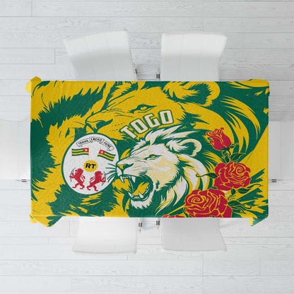 Togo Independence Day Tablecloth Lion and Rose Proud To Be Togolese