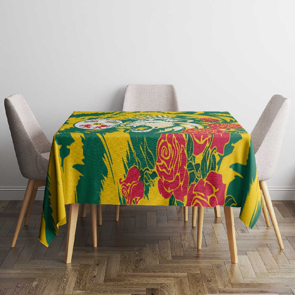 Togo Independence Day Tablecloth Lion and Rose Proud To Be Togolese