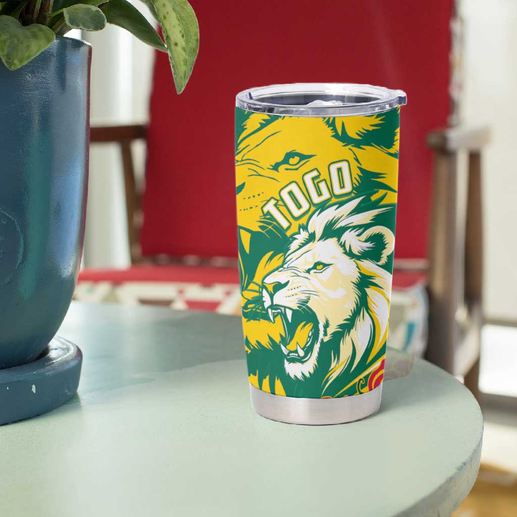 Togo Independence Day Tumbler Cup Lion and Rose Proud To Be Togolese