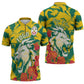 Togo Independence Day Zipper Polo Shirt Lion and Rose Proud To Be Togolese