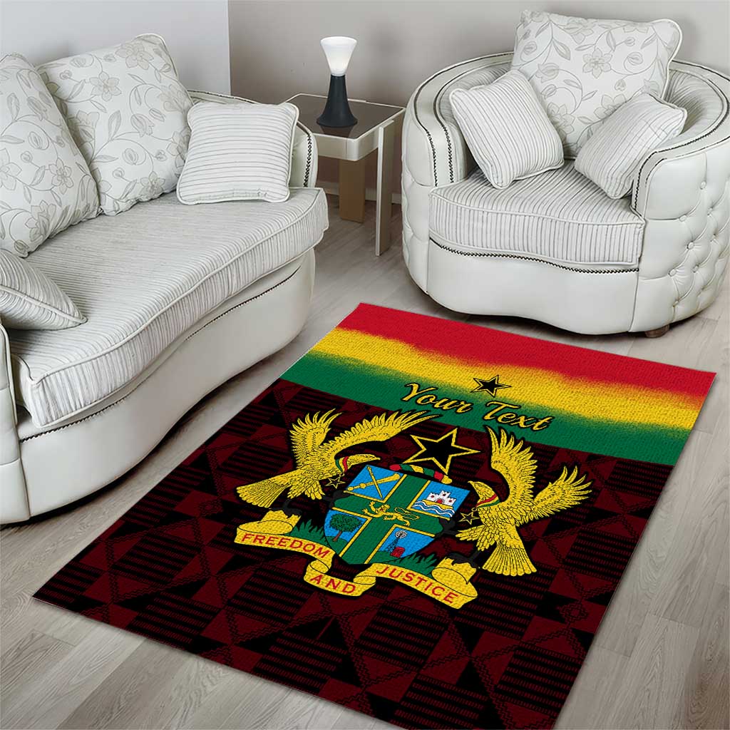 Personalised 1 July Ghana Republic Day Area Rug African Pattern Mix Flag Unique Style